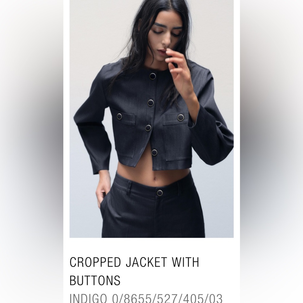 Zara Denim Cropped Jacket